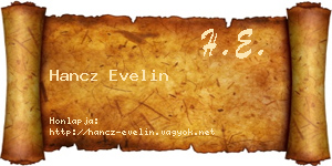 Hancz Evelin névjegykártya